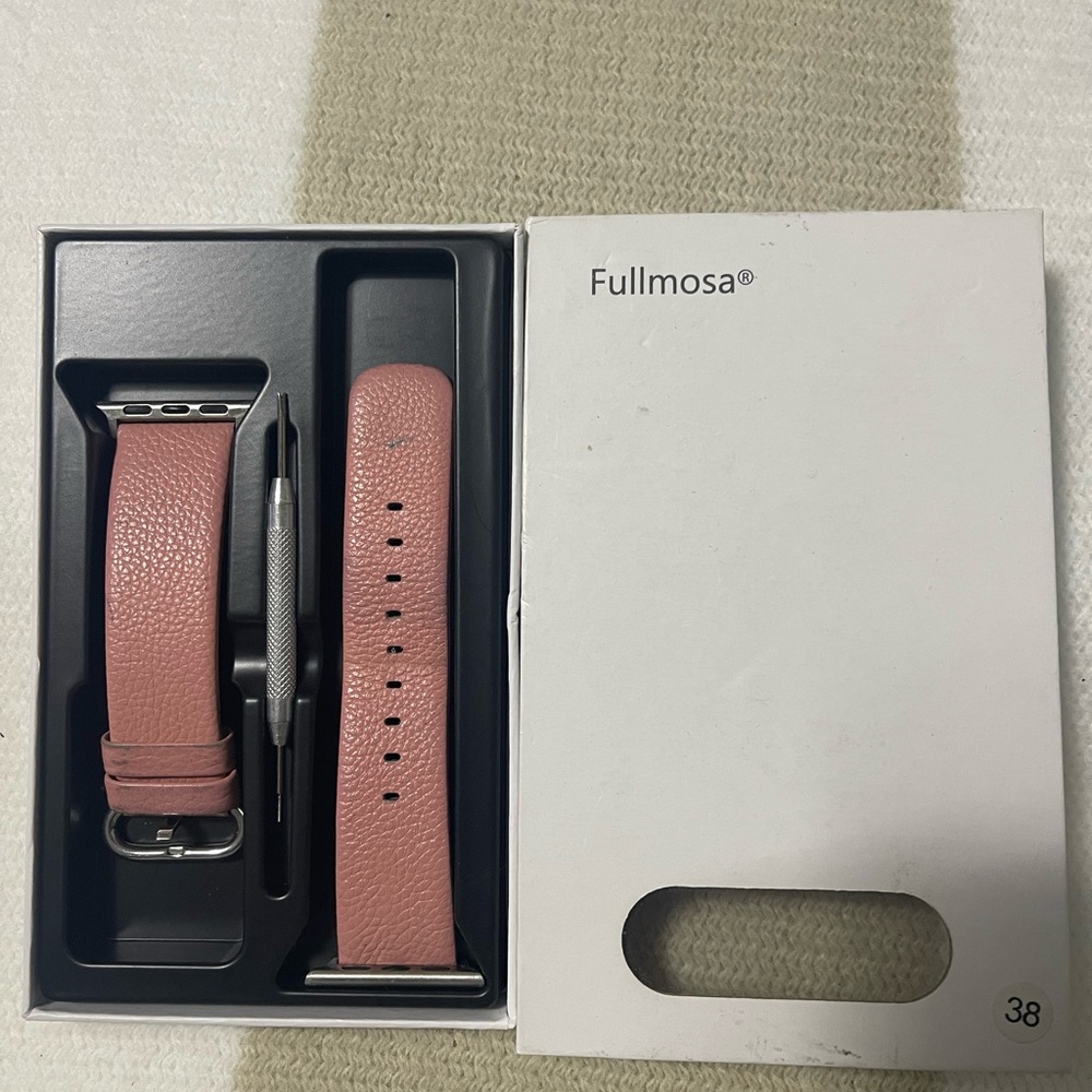 Pink Leather Wristband for Smartwatch